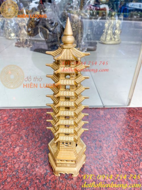 Tháp Văn Xương 9 Tầng Cao 38cm Bằng Đồng Loại Dày Đẹp