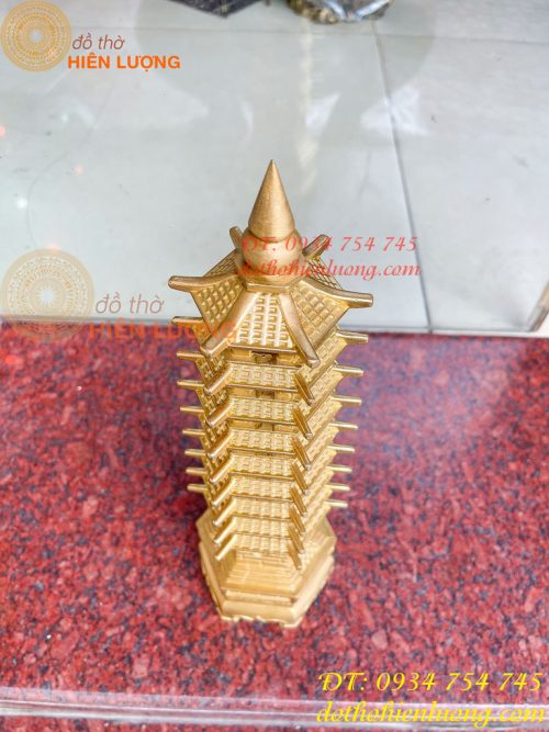 Tháp Văn Xương 9 Tầng Cao 38cm Bằng Đồng Loại Dày Đẹp