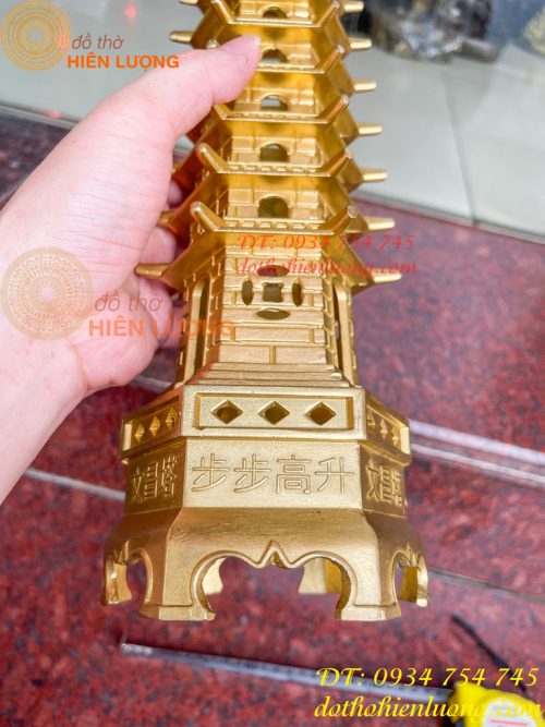 Tháp Văn Xương 9 Tầng Cao 38cm Bằng Đồng Loại Dày Đẹp