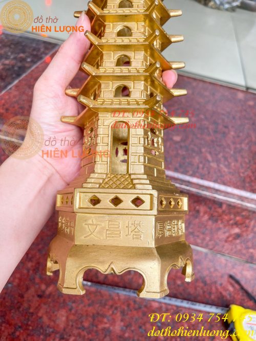 Tháp Văn Xương 9 Tầng Cao 38cm Bằng Đồng Loại Dày Đẹp