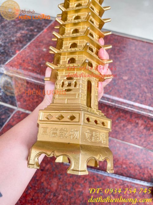 Tháp Văn Xương 9 Tầng Cao 38cm Bằng Đồng Loại Dày Đẹp