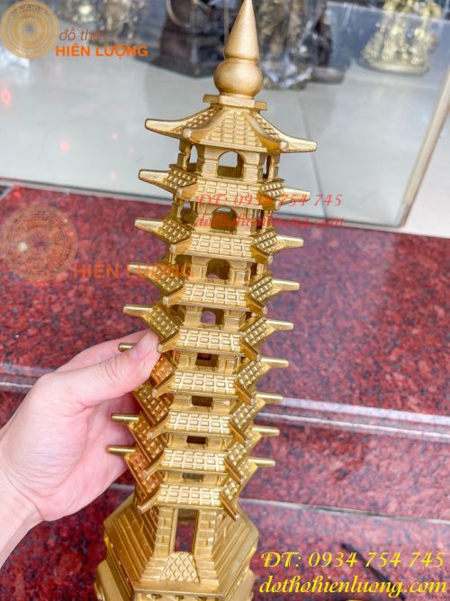 Tháp Văn Xương 9 Tầng Cao 38cm Bằng Đồng Loại Dày Đẹp