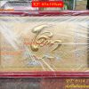 Tranh Chữ Tâm Bằng Đồng Dát Vàng KT 60x100cm Khung Gỗ
