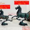 Tượng Ngựa Phi Bằng Đồng Màu Xanh Phong Thủy