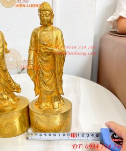 Bộ Tượng Quan Công, Phật Bà, Adida Bằng Đồng Cao 27cm