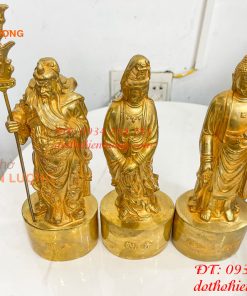 Bộ Tượng Quan Công, Phật Bà, Adida Bằng Đồng Cao 27cm