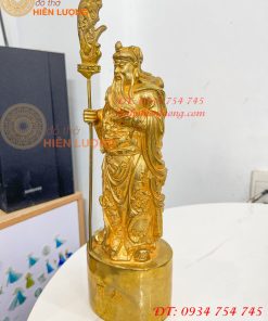 Tượng Quan Công Đứng Bằng Đồng Vàng Cao 27cm