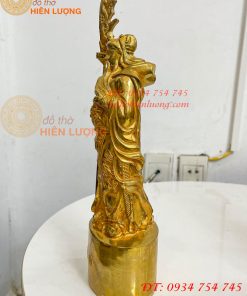 Tượng Quan Công Đứng Bằng Đồng Vàng Cao 27cm