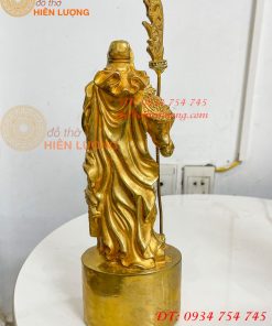 Tượng Quan Công Đứng Bằng Đồng Vàng Cao 30cm