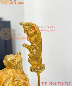 Tượng Quan Công Đứng Bằng Đồng Vàng Cao 30cm