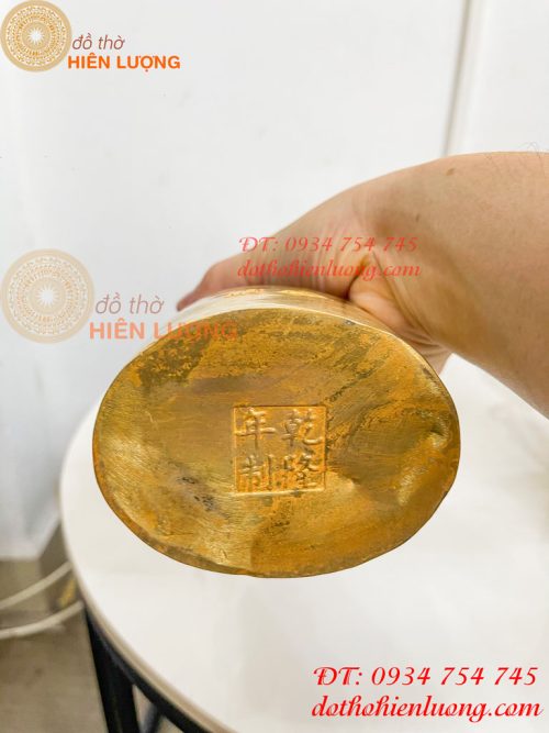 Tượng Quan Công Đứng Bằng Đồng Vàng Cao 30cm