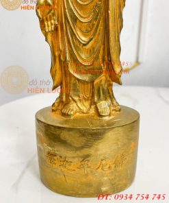 Tượng Phật Adida Đứng Cao 27cm Bằng Đồng Vàng