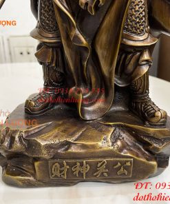 Tượng Quan Công Mặc Áo Rồng Đứng Trấn Ải Bằng Đồng Cao 35cm