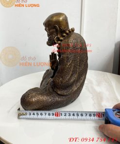 Tượng Bồ Đề Đạt Ma Sư Tổ Ngồi Thiền Cao 28cm Bằng Đồng