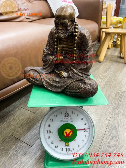 Tượng Bồ Đề Đạt Ma Sư Tổ Ngồi Thiền Cao 28cm Bằng Đồng