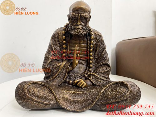 Tượng Bồ Đề Đạt Ma Sư Tổ Ngồi Thiền Cao 28cm Bằng Đồng