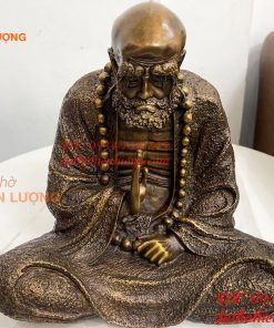 Tượng Bồ Đề Đạt Ma Sư Tổ Ngồi Thiền Cao 28cm Bằng Đồng