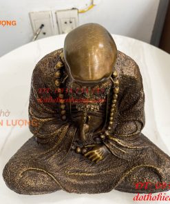 Tượng Bồ Đề Đạt Ma Sư Tổ Ngồi Thiền Cao 28cm Bằng Đồng