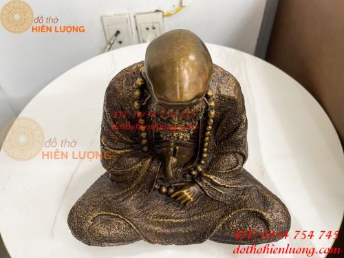 Tượng Bồ Đề Đạt Ma Sư Tổ Ngồi Thiền Cao 28cm Bằng Đồng
