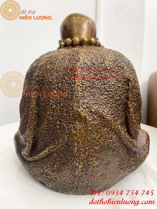 Tượng Bồ Đề Đạt Ma Sư Tổ Ngồi Thiền Cao 28cm Bằng Đồng