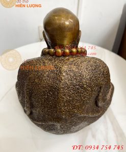 Tượng Bồ Đề Đạt Ma Sư Tổ Ngồi Thiền Cao 28cm Bằng Đồng