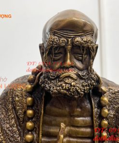 Tượng Bồ Đề Đạt Ma Sư Tổ Ngồi Thiền Cao 28cm Bằng Đồng