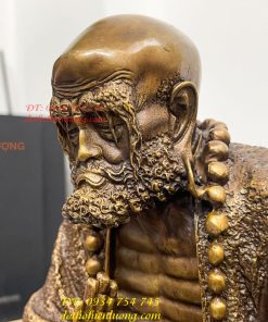 Tượng Bồ Đề Đạt Ma Sư Tổ Ngồi Thiền Cao 28cm Bằng Đồng