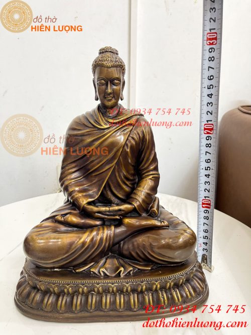 Tượng Phật Thích Ca Áo Chéo Bằng Đồng Cao 30cm