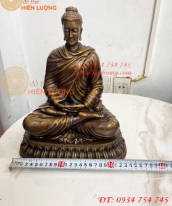 Tượng Phật Thích Ca Áo Chéo Bằng Đồng Cao 30cm