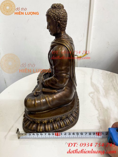 Tượng Phật Thích Ca Áo Chéo Bằng Đồng Cao 30cm