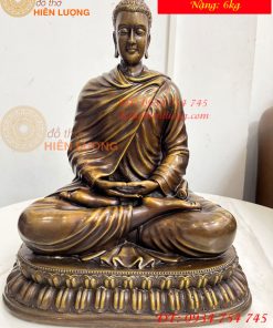 Tượng Phật Thích Ca Áo Chéo Bằng Đồng Cao 30cm