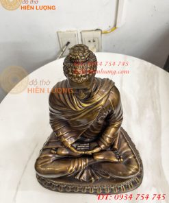 Tượng Phật Thích Ca Áo Chéo Bằng Đồng Cao 30cm
