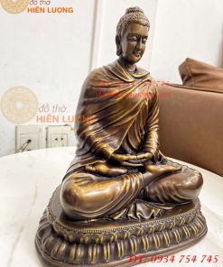 Tượng Phật Thích Ca Áo Chéo Bằng Đồng Cao 30cm