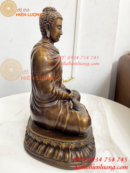 Tượng Phật Thích Ca Áo Chéo Bằng Đồng Cao 30cm