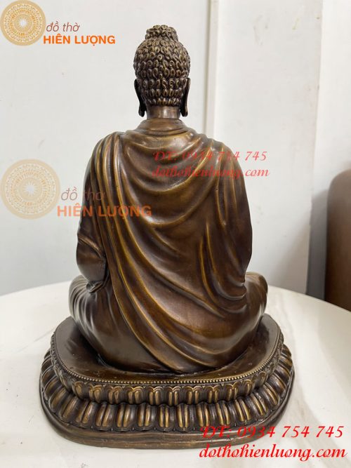 Tượng Phật Thích Ca Áo Chéo Bằng Đồng Cao 30cm