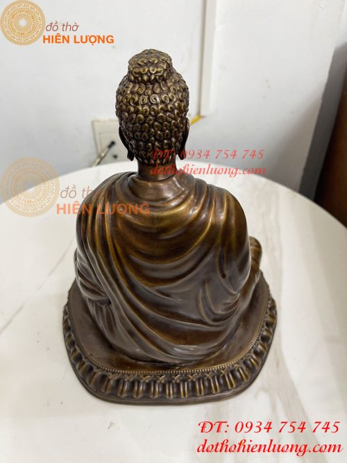 Tượng Phật Thích Ca Áo Chéo Bằng Đồng Cao 30cm