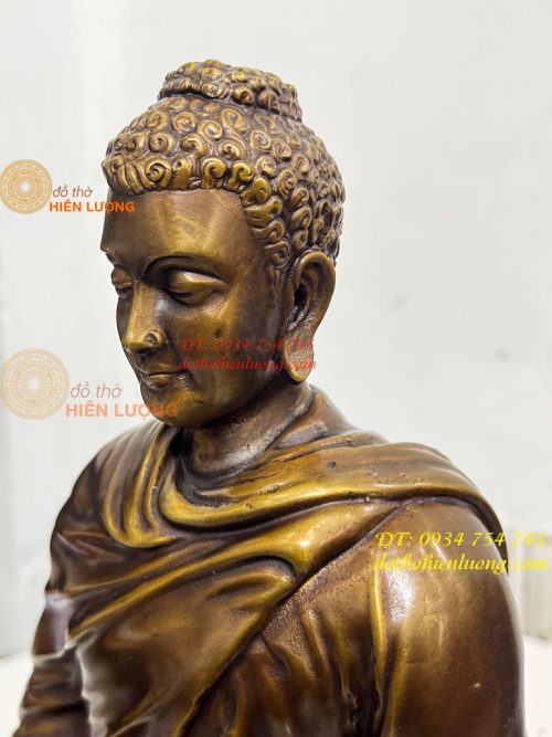 Tượng Phật Thích Ca Áo Chéo Bằng Đồng Cao 30cm