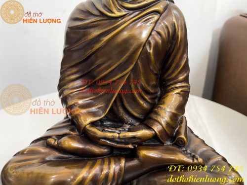 Tượng Phật Thích Ca Áo Chéo Bằng Đồng Cao 30cm