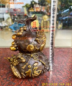 Hồ Lô Rồng Chữ Phúc Bằng Đồng Cao 19cm