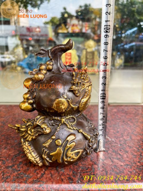 Hồ Lô Rồng Chữ Phúc Bằng Đồng Cao 19cm