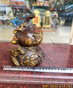 Hồ Lô Rồng Chữ Phúc Bằng Đồng Cao 19cm