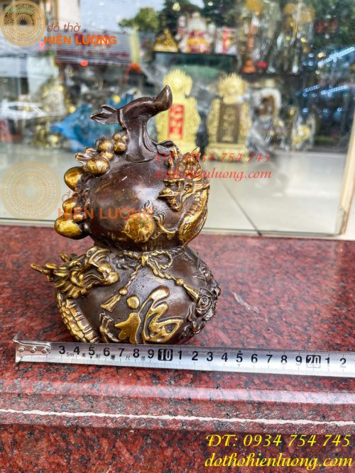 Hồ Lô Rồng Chữ Phúc Bằng Đồng Cao 19cm