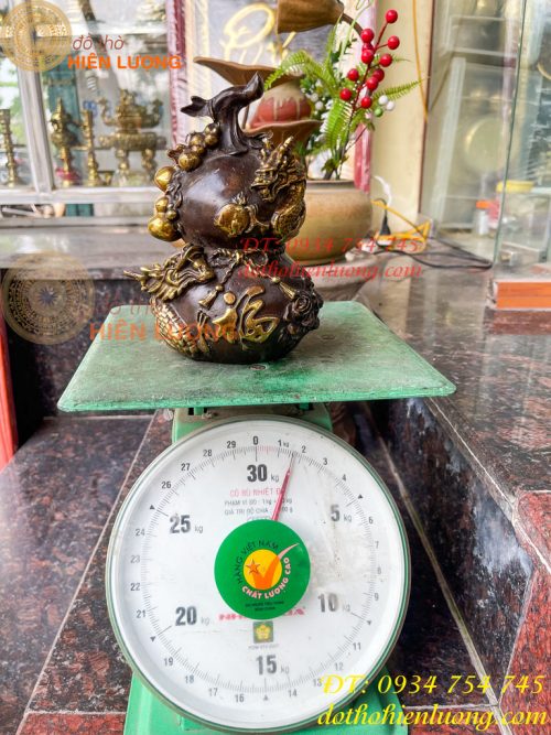 Hồ Lô Rồng Chữ Phúc Bằng Đồng Cao 19cm