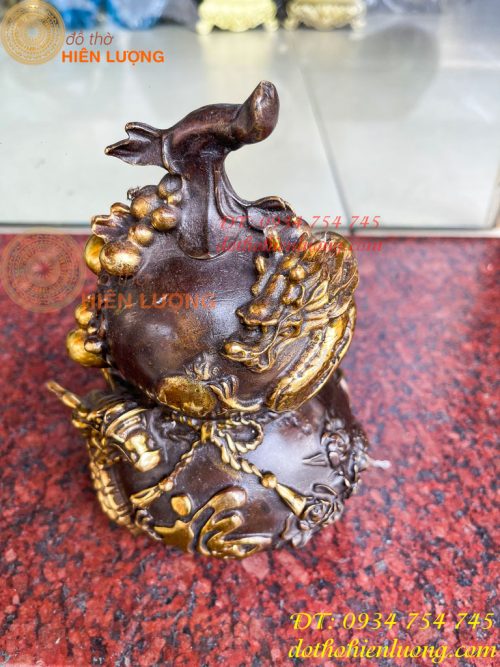 Hồ Lô Rồng Chữ Phúc Bằng Đồng Cao 19cm