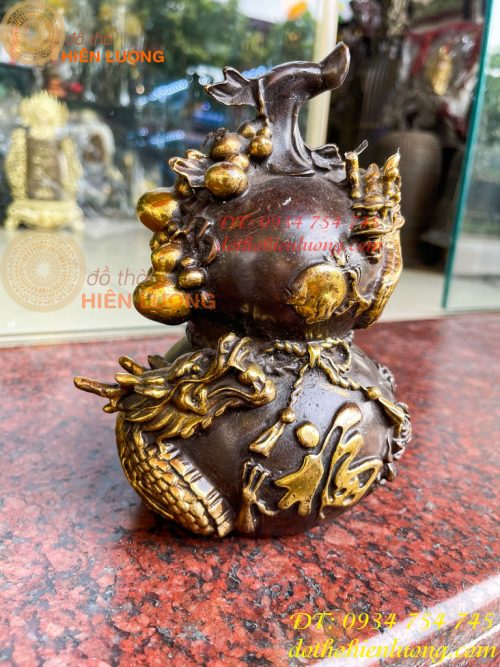Hồ Lô Rồng Chữ Phúc Bằng Đồng Cao 19cm