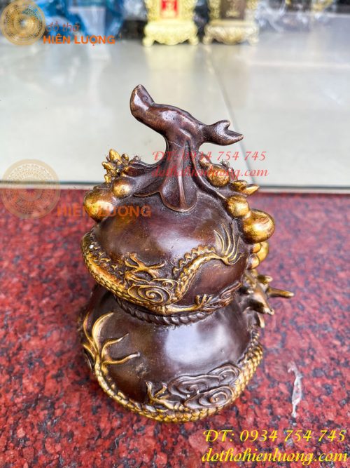 Hồ Lô Rồng Chữ Phúc Bằng Đồng Cao 19cm