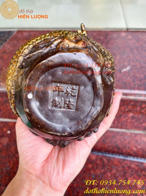 Hồ Lô Rồng Chữ Phúc Bằng Đồng Cao 19cm