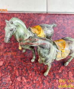 Cặp Ngựa Bằng Đồng Xanh Giả Cổ Thờ Cúng