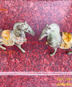 Cặp Ngựa Bằng Đồng Xanh Giả Cổ Thờ Cúng