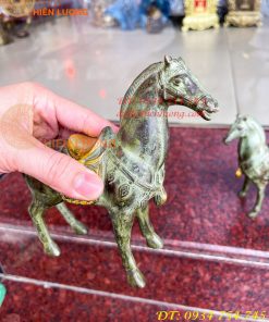 Cặp Ngựa Bằng Đồng Xanh Giả Cổ Thờ Cúng